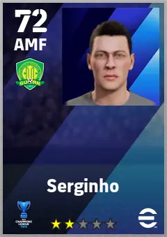 Serginho eFootball 2026 player card — 72 OVR AMF