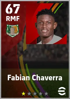 Fabian Chaverra eFootball 2026 player card — 67 OVR RMF