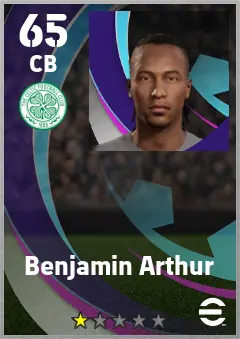 Benjamin Arthur eFootball 2026 player card — 65 OVR CB