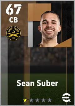 Sean Suber eFootball 2026 player card — 67 OVR CB