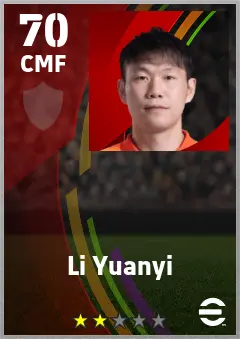 Li Yuanyi eFootball 2026 player card — 70 OVR CMF