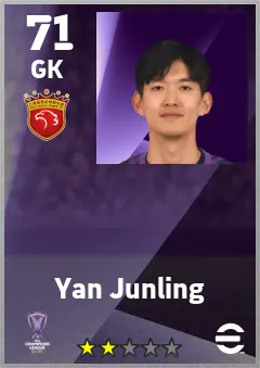 Yan Junling eFootball 2026 player card — 71 OVR GK