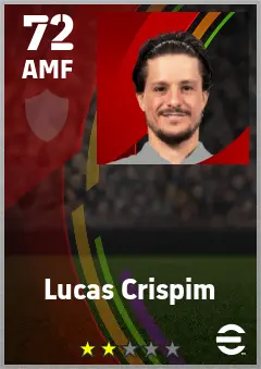Lucas Crispim eFootball 2026 player card — 72 OVR AMF