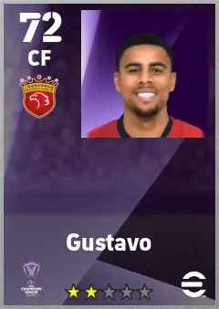 Gustavo eFootball 2026 player card — 72 OVR CF