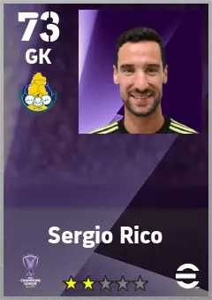 Sergio Rico eFootball 2026 player card — 73 OVR GK
