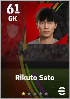 Rikuto Sato eFootball 2026 player card — 61 OVR GK