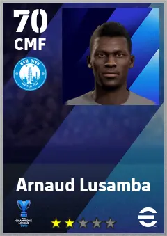 Arnaud Lusamba eFootball 2026 player card — 70 OVR CMF