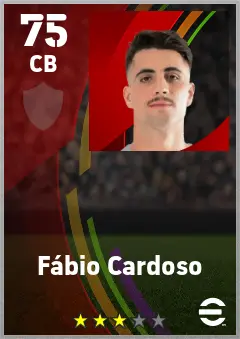 Fabio Cardoso eFootball 2026 player card — 75 OVR CB