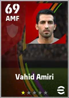 Vahid Amiri eFootball 2026 player card — 69 OVR AMF