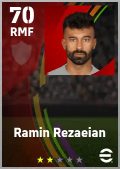 Ramin Rezaeian eFootball 2026 player card — 70 OVR RMF