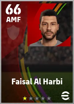Faisal Al Harbi eFootball 2026 player card — 66 OVR AMF