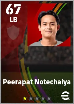 Peerapat Notechaiya eFootball 2026 player card — 67 OVR LB
