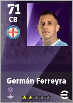 German Ferreyra eFootball 2026 player card — 71 OVR CB