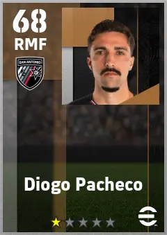Diogo Pacheco eFootball 2026 player card — 68 OVR RMF