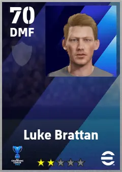 Luke Brattan eFootball 2026 player card — 70 OVR DMF