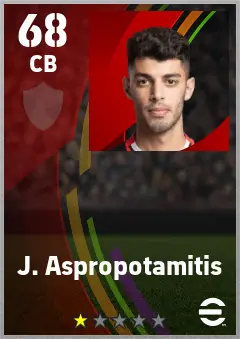 J. Aspropotamitis eFootball 2026 player card — 68 OVR CB