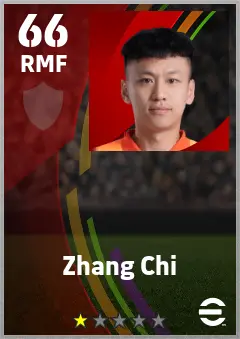 Zhang Chi eFootball 2026 player card — 66 OVR RMF