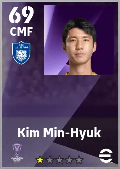 Kim Min-Hyuk eFootball 2026 player card — 69 OVR CMF