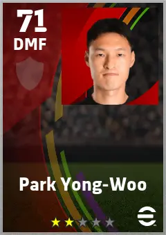 Park Yong-Woo eFootball 2026 player card — 71 OVR DMF