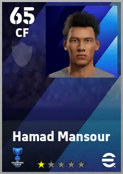 Hamad Mansour eFootball 2026 player card — 65 OVR CF