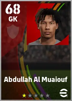 Abdullah Al Muaiouf eFootball 2026 player card — 68 OVR GK