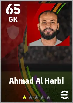 Ahmad Al Harbi eFootball 2026 player card — 65 OVR GK