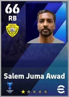 Salem Juma Awad eFootball 2026 player card — 66 OVR RB