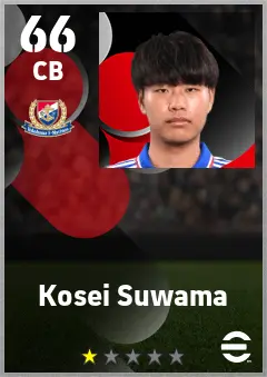 Kosei Suwama eFootball 2026 player card — 66 OVR CB