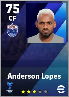 Anderson Lopes eFootball 2026 player card — 75 OVR CF