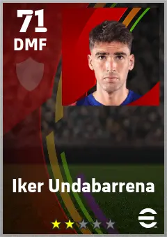 Iker Undabarrena eFootball 2026 player card — 71 OVR DMF