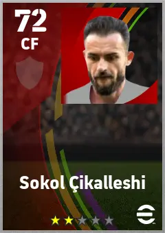 Sokol Cikalleshi eFootball 2026 player card — 72 OVR CF