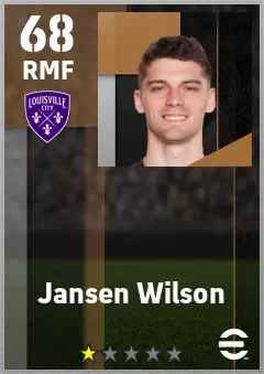 Jansen Wilson eFootball 2026 player card — 68 OVR RMF