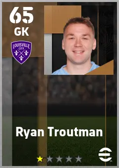 Ryan Troutman eFootball 2026 player card — 65 OVR GK