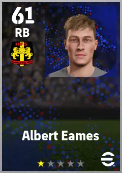 Albert Eames eFootball 2026 player card — 61 OVR RB