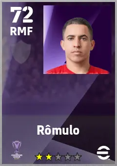 Romulo eFootball 2026 player card — 72 OVR RMF