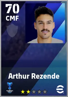 Arthur Rezende eFootball 2026 player card — 70 OVR CMF