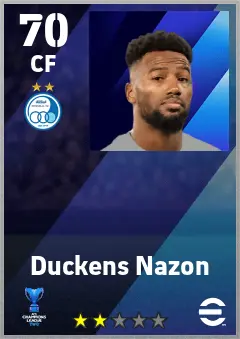 Duckens Nazon eFootball 2026 player card — 70 OVR CF