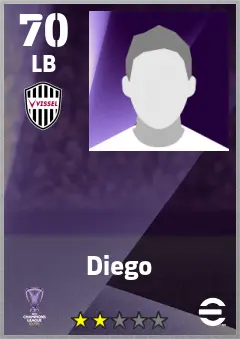 Diego eFootball 2026 player card — 70 OVR LB