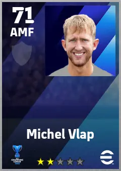 Michel Vlap eFootball 2026 player card — 71 OVR AMF