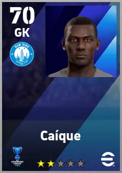 Caique eFootball 2026 player card — 70 OVR GK
