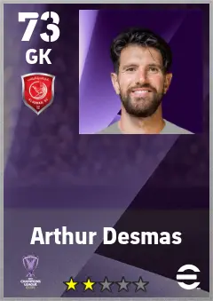 Arthur Desmas eFootball 2026 player card — 73 OVR GK