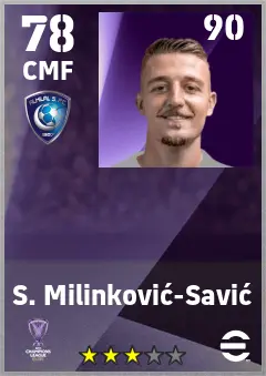 S. Milinkovic-Savic eFootball 2026 player card — 78 OVR CMF