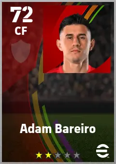 Adam Bareiro eFootball 2026 player card — 72 OVR CF