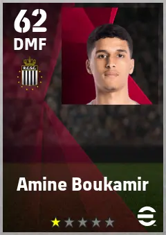 Amine Boukamir eFootball 2026 player card — 62 OVR DMF