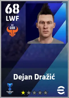 Dejan Drazic eFootball 2026 player card — 68 OVR LWF