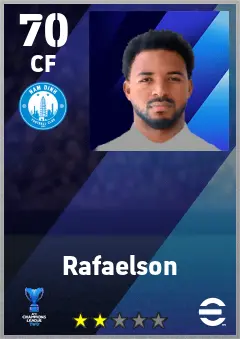 Rafaelson eFootball 2026 player card — 70 OVR CF