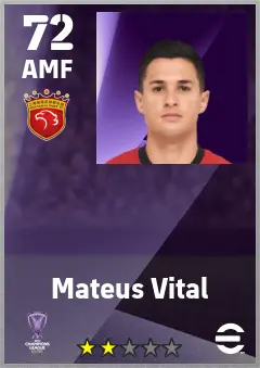 Mateus Vital eFootball 2026 player card — 72 OVR AMF