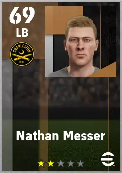 Nathan Messer eFootball 2026 player card — 69 OVR LB