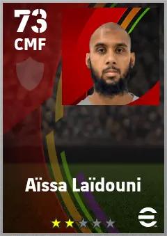 Aissa Laidouni eFootball 2026 player card — 73 OVR CMF