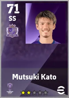 Mutsuki Kato eFootball 2026 player card — 71 OVR SS